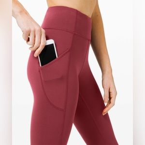 NWOT Lululemon Invigorate High-Rise Tight 25”, Chianti, size 4